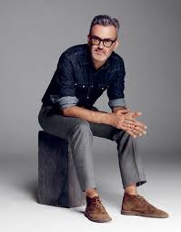 Denim Paired With Grey Trousers And Desert Boots Business Casual Men Business Casual Suit Men Casual
