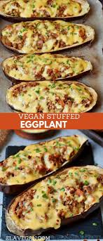 Vegan Stuffed Eggplant Veggie Recipes Vegetarian Recipes Aubergine Recipe