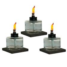 Tiki 4 In Mixed Material Votive Glass Table Torch Brown And Clear 3 Pack In 2020 Tiki Torches Glass Table Glass Candle