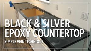 Creating an epoxy countertop or an epoxy bartop. Black Silver Metallic Epoxy Countertop Simple Vein Technique Youtube