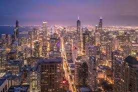 Major roadways and river courses (such as the han river) are clearly outlined by street lights, while the brightest lights indicate the downtown urban core (center of image. Saturday Night City Lights Chicago