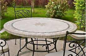 125160cm Outdoor Garden Round Mosaic Stone Marble Dining Table Mexico Di 2020 Meja Outdoor Patio Luar Ruangan