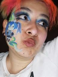 me a gustado mucho este nuevo diseño ahora solo falta pulir el trazo y  todo. #facepainting #pintacaritasmexico #maquillaje #colaboración  #makeupblue #maquillajenazul #hatsunemiku #mikuhatsune