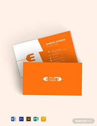 Modern Electrician Business Card Template In 2020 Business Card Template Word Business Cards Mockup Psd Business Card Mock Up