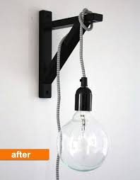 Before After An Ikea Bracket Turned Modern Wall Light Sconce Home Decor Hacks Bracket Lights Simple Decor