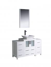 As we can see, the porcelain vanity sink is above counter type, easy to install.also enamel finish make this round bathroom sink is easy to clean and is. 48 Inch Vessel Sink Bathroom Vanity In White
