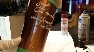 If you use the low variety of spray paints, then it will take adequate time to dry, and you can easily wash it off after some time. How To Spray Paint Your Tumbler Cup With Glitter And Applying Vinyl Letters Youtube