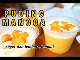 Puding Mangga Dessert Seger Nan Lembut Youtube Puding Mangga Hidangan Penutup Makanan