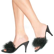Metallic is always a good idea. Schwarz 8 Cm Amour 03 Mules Schuhe Mit Marabou Federn Plusch