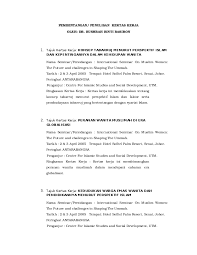 Feb 03, 2021 · asas tentatif program ini penting untuk memastikan para peserta merasa seronok dan sentiasa bermotivasi sepanjang kem ini dijalankan. Doc Senarai Kertas Kerja Yang Telah Dibentangkan Dr Bushrah Basiron Academia Edu