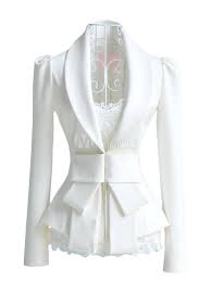 Außerdem eignet sich ein blazer gut als übergangsjacke, wenn die temperaturen langsam kühler werden. Fashioner Taillieter Blazer Mit Puffarmeln In Weiss Milanoo Com