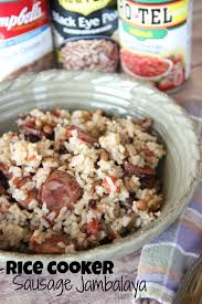 Rice Cooker Sausage Jambalaya Diary Of A Recipe Collector Recipe Rice Cooker Recipes Aroma Rice Cooker Sausage Jambalaya