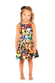 Kids 100 Emoji Skater Dress Skater Dress Dresses 100 Emoji