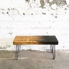 Grogg Ombre Bench Reclaimed Wood Bench Steel Legs Bench White Ombre Wood Black Ombre Bench Hairpin Legs Bench Reclaimed Wood Benches Wood Bench Hairpin Legs Bench