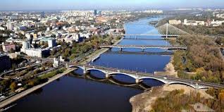 Tamki z wybrzeżem kościuszkowskim i sokolej z. Rzadowo Samorzadowy Most Pontonowy Warszawa Pl