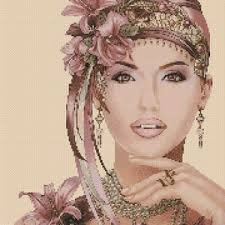 Art Deco Lady Cross Stitch Chart