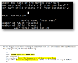 And subsequently, shaw theatres ($6.50) for all. Solved 3 You Will Be Designing An Algorithm And Developi Chegg Com