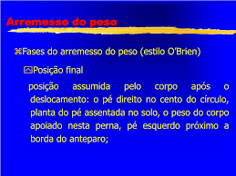Logo no primeiro lançamento, auriol dongmo atingiu os 18,8 metros e ficou apenas atrás da chinesa lijiao gong, que fez 19,46 metros. Ppt Arremesso Do Peso Powerpoint Presentation Free Download Id 1097783