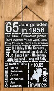 Bol Com Zinken Tekstbord 65 Jaar Geleden In 1956 Antraciet 20x30 Cm Verjaardag Jubileum
