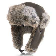 Walrus Hats Genuine Rabbit Fur Brown Trapper Hat Trapper Hats Fur Trapper Hat Fur Hat Men