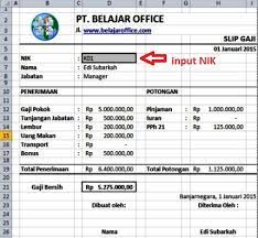 Penghitungan gaji sampai tahap dibuatkannya data slip gaji di excel. Membuat Slip Gaji Menggunakan Rumus Excel Belajar Office