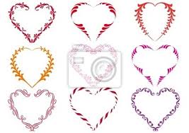Hojas decoradas 50 piezas surtidas. Marcos De Corazon Decorativos El Vector Fotomural Fotomurales Matrimonio Textura Raya Myloview Es