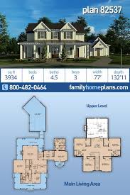 A farmhouse will almost always be a country style. Farmhouse Style House Plan 82537 With 6 Bed 5 Bath 3 Car Garage 6 Bedroom House Plans Farmhouse Plans Farmhouse Style House
