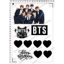 I noticed i haven't been sharing printables lately, so when my friend's birthday came up, i thought it was the perfect opportunity to make something that i could also share with poke your cake with it and voila! Download 43 Bts Happy Birthday Banner Template Free Printable Bts Cake Topper Printable