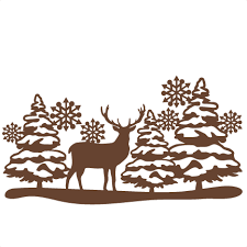 Reindeer Winter Scene Svg Scrapbook Cut File Cute Clipart Files For Silhouette Cricut Pazzles Free Svgs Free Svg Cuts Cute Cut Files