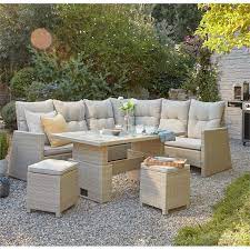 Hartington Rattan Albury Rising Corner Dining Sofa Set Natural Dining Sofa Sofa Set Casual Dining Table