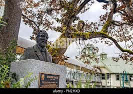 Statue of Mark Bate, Nanaimo's 1st Mayor, Nanaimo, British Columbia, Canada  Stock Photo