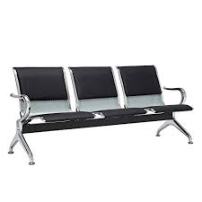 Row of red chair at airport. Sliverylake Office Chair Guest Reception Chairs Waiting Room Chairs Salon Barber Bank Hall Room Conference Airport With Black Leather Cushion 3 Seat Bench Furniture Buy Online In Mongolia At Mongolia Desertcart Com Productid