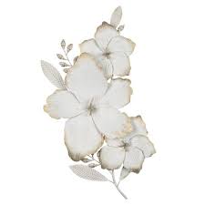 74x85 cm ( 29.1x33.4 inches) 148 ⭐material: Blooming White And Gold Metal Flower Wall Decor Stratton Home Decor Target