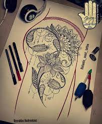 Mandala tattoo ideas for legs. Mandala Lotus Tattoo Idea Drawing Lace Dotwork Thigh Tattoo Tattoos Trendy Tattoos Mandala Tattoo