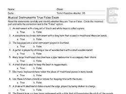 This post was created by a member of the buzzfeed commun. Musical Instruments True False Exam Teaching Resources