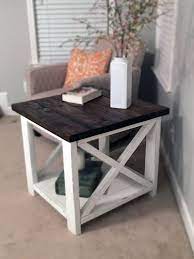 Farmhouse End Table Two Toned By Thechicnshabbybean On Etsy Dekor Mobilya Ahsap Isleri