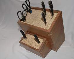 You Can Make A Knife Block Out Of A Wooden Box And Bamboo Skewers Kitchen Knife Storage Knife Storage Knife Block Diy