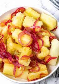 Yuca With Garlic Sauce Yuca Con Mojo Healthier Steps Yuca Recipes Recipes Garlic Sauce