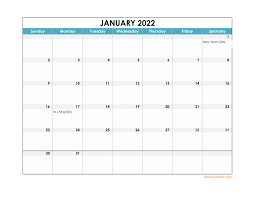 free download 2022 excel calendar large boxes in the grid horizontal