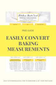 Baking Ingredient Conversions Chart Gluten Free Baking