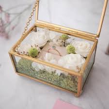 Rectangular Ring Box Wedding Gift Boxes Rustic Wedding Gifts Flower Box Gift