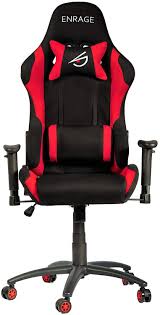 Enrage Fabric Gaming Chair Office Work Desk High Back Chair Metal Base Red And Black Gaming Chair Chair Dxracer