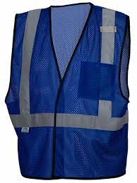 These blue safety vests come in two styles. Pyramex Rv1265 Non Ansi Mesh Safety Vest Blue