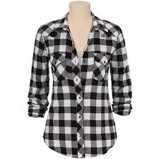Black And White Checkered Shirt Silver Jeans Silver Jeans Black And White Checked Flannel Shirt 60 Liked On Polyvore Checked Flannel Shirt Black And White Flannel Black And White Shirt