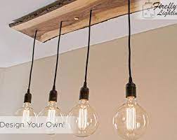 4 Pendant Straight One Of A Kind Wooden Hanging Edison Bulb Chandelier Light Fixtures Bedroom Ceiling Wood Ceiling Lights Ceiling Lights