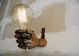 Pinocchio Wood Mannequin Hand Wall Lamp Wall Sconce Light Unique Wall Light Made To Order Theerabbi Unique Wall Lights Wall Lamp Wall Sconce Lighting