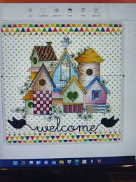 Birdhouse Welcome Wreath Sign