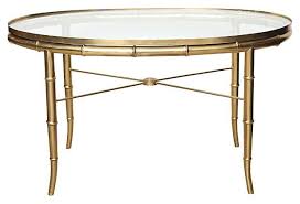 Faux Bamboo Brass Oval Cocktail Table Bamboo Coffee Table Brass Coffee Table Coffee Table Vintage This coffee table's curves mirror a completely updated vintage 50/70s style.