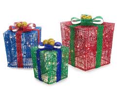 Winter Wonder Lane Light Up Gift Boxes 3 Piece Set Big Lots Outdoor Christmas Decorations Christmas Gift Box Outdoor Christmas