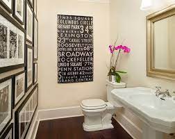 This tile works equally well on walls, floors, or backsplashes. 58 Stylish Ways To Transform Ordinary Walls Into Art Gallery Walls Powder Room Decor Bathroom Gallery Wall Bathroom Wall Art